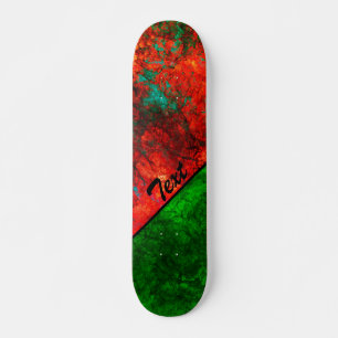 Abstrakter Stein Marmor mit dunkelorangefarbener S Skateboard