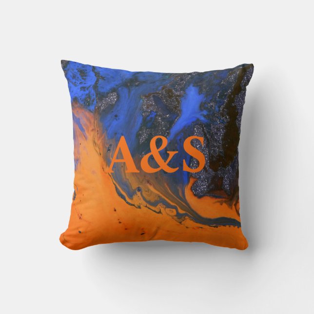 Abstrakter Stein-Marmor mit dunklem Kontrast Kissen (Vorderseite)