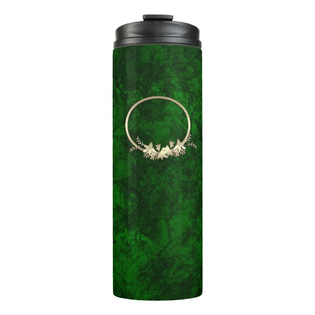 Abstrakter Stein Marmor strukturiert dunkelkontras Thermosbecher (Vorderseite)