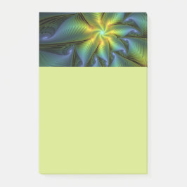 Abstrakter Stern, glänzende blaue grüne goldene Fr Post-it Klebezettel