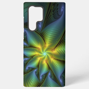 Abstrakter Stern, glänzende blaue grüne goldene Fr Samsung Galaxy Hülle