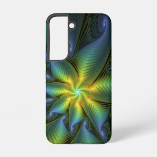 Abstrakter Stern, glänzende blaue grüne goldene Fr Samsung Galaxy Hülle