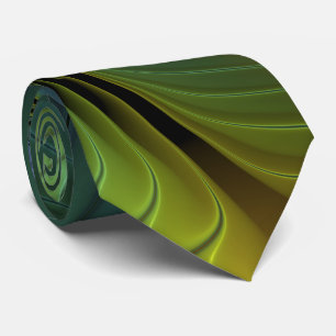 Abstrakter Stern, Shiny Blue Green Golden Fraktal  Krawatte