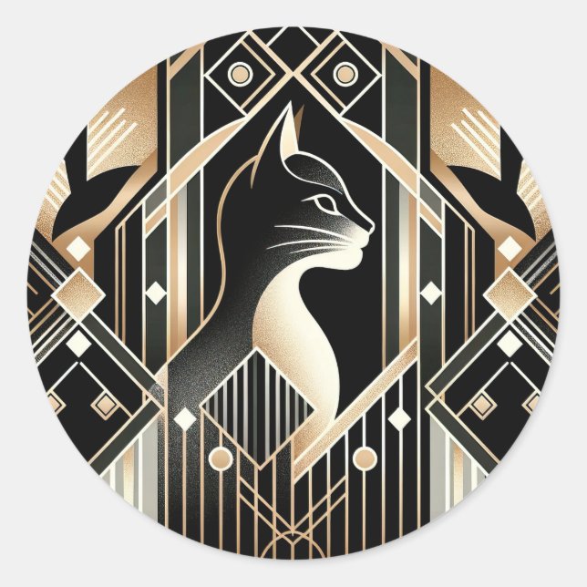 Abstrakter Sticker für die dekorative Black Cat (Vorderseite)