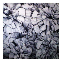 Abstrakter Stift Art Blume Poster