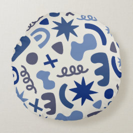 Abstrakter Stil mit abgerundetem geometrischem Thr Rundes Kissen