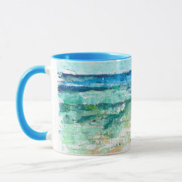 Abstrakter Strand Aquamarin Art Tasse