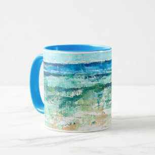 Abstrakter Strand Aquamarin Art Tasse