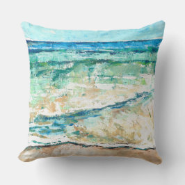 Abstrakter Strand Aquamarin Waves Kissen