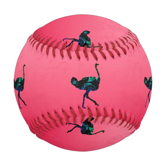 Abstrakter Straußen Baseball (Rückseite)