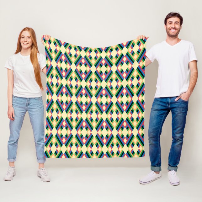 Abstrakter Streifen Diamantpastel Fleecedecke (Beispiel)