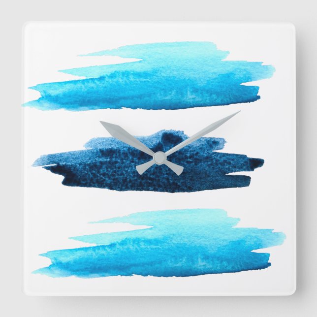  Abstrakter Streifen Quadratische Wanduhr (Vorderseite)