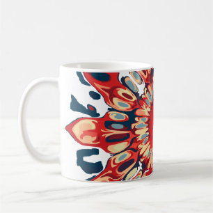 Abstrakter SUN FLOWER - rot blau + dein Backgr. Tasse