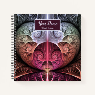 Abstrakter surrealer Fantasy-Fraktal-Name des Herz Notizbuch