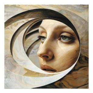 Abstrakter Surrealismus Frau Fotodruck