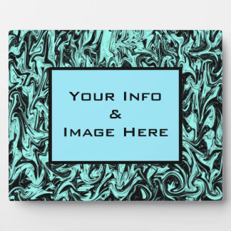 Abstrakter Swirbelrahmen blau Fotoplatte