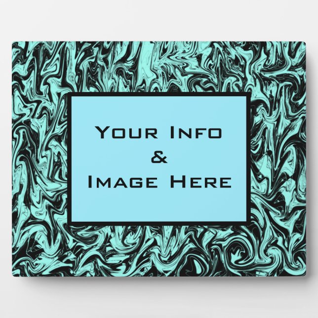 Abstrakter Swirbelrahmen blau Fotoplatte (Vorderseite)