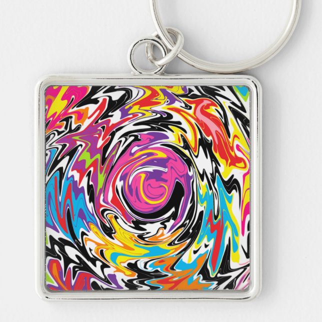 Abstrakter Swirl Schlüsselanhänger (Vorne)