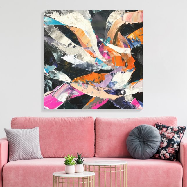 Abstrakter Tänzer in dynamischer Bewegung Leinwanddruck (Insitu (Wohnzimmer))