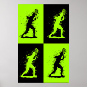 Abstrakter Tennisspieler - Aquarellstil - Grün  Poster