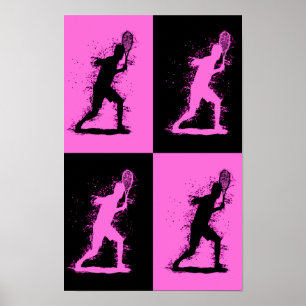 Abstrakter Tennisspieler - Aquarellstil  Poster