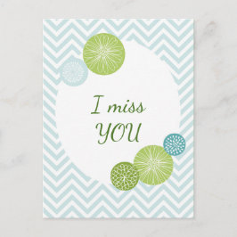 Abstrakter Text mit blauer Blume Postkarte