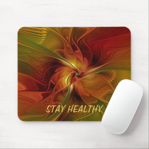 Abstrakter Text von Red Orange Brown Green Fraktal Mousepad