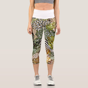 abstrakter Tierdschungel Capri Leggings