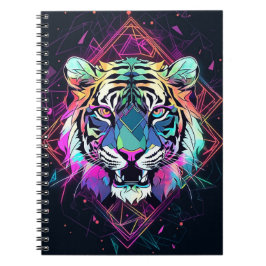 Abstrakter Tiger mit hellen Farben Notizblock