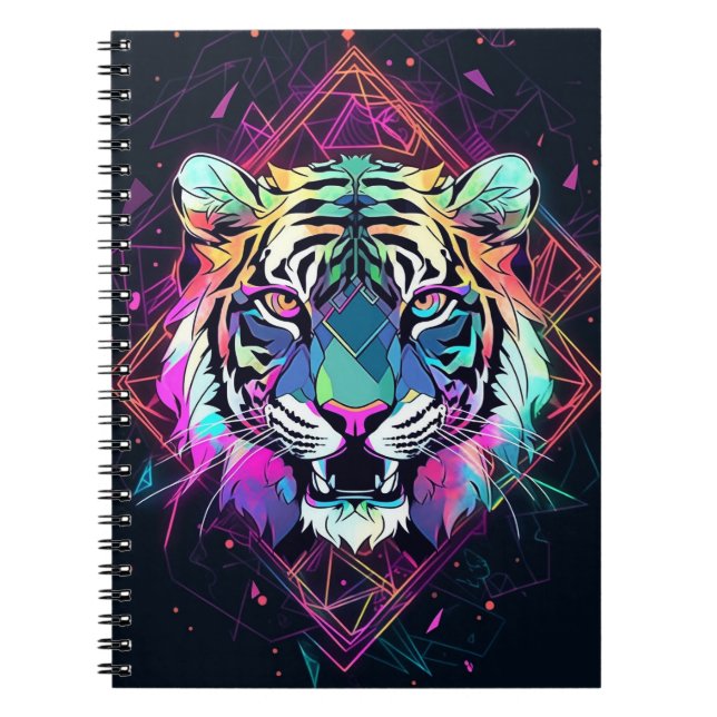 Abstrakter Tiger mit hellen Farben Notizblock (Vorderseite)