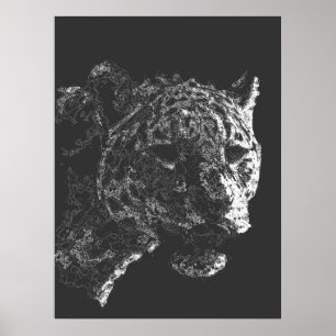 abstrakter Tigerkopf Poster
