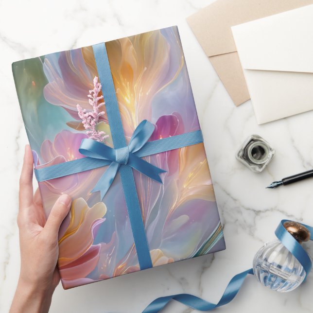 Abstrakter traumhafter Blumengarten Geschenkpapier (Schenken)