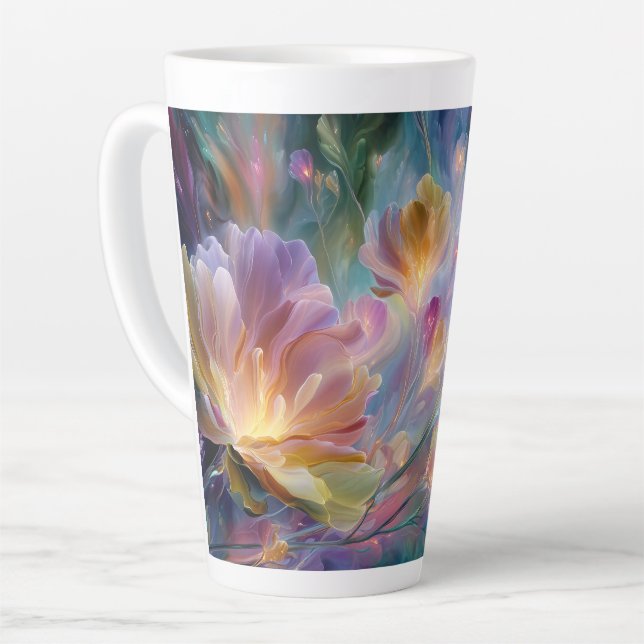 Abstrakter traumhafter Blumengarten Milchtasse (Linke Ecke)