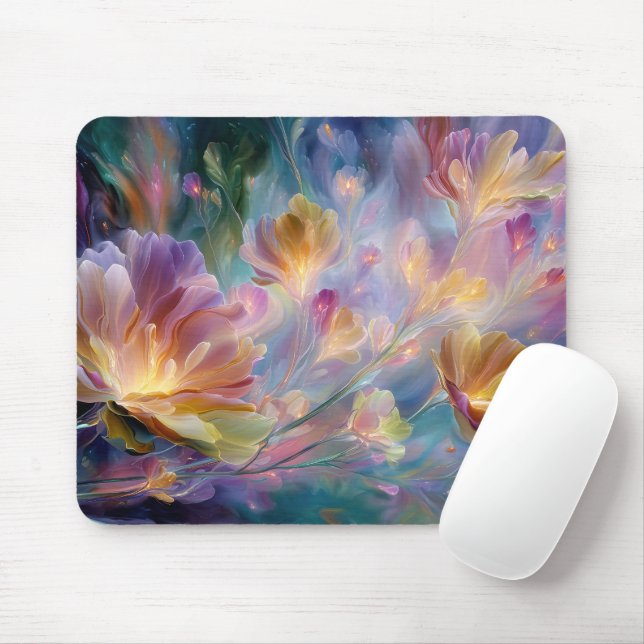 Abstrakter traumhafter Blumengarten Mousepad (Mit Mouse)