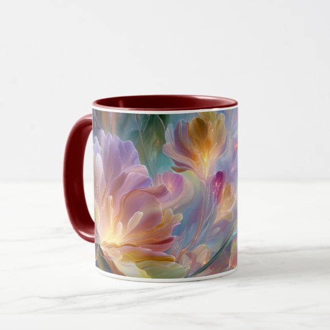 Abstrakter traumhafter Blumengarten Tasse (Vorderseite Links)