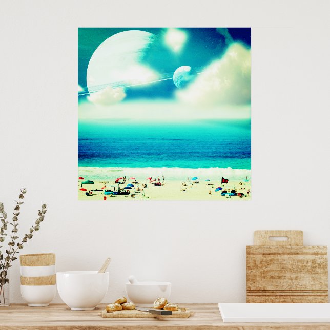 Abstrakter traumhafter Strand und Platz Poster (Küche)