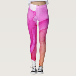 Abstrakter, trendiger, rosafarbener Pfirsichfarben Leggings