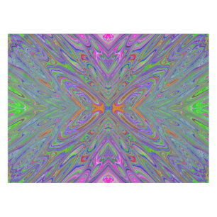 Abstrakter Trippy-Lila, Orange und grüner Schmette Tischdecke