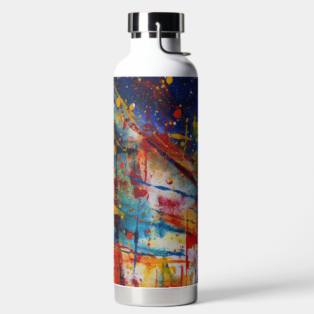 Abstrakter Tropfen Paint Trinkflasche (links)