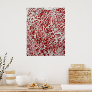 Abstrakter Tropfen Pink White Poster