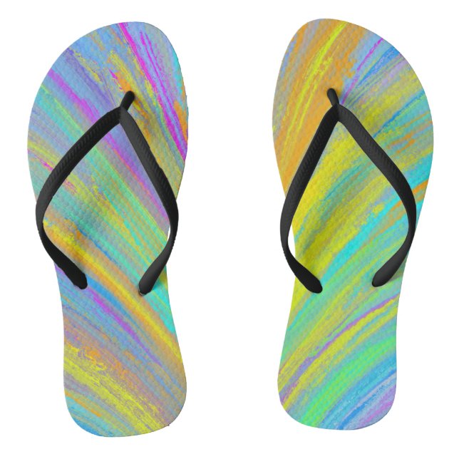 Abstrakter tropischer Sommerspass Flip Flops (Fußbett)