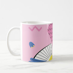 Abstrakter tropischer Vogel: Helle Vintage. Kaffeetasse