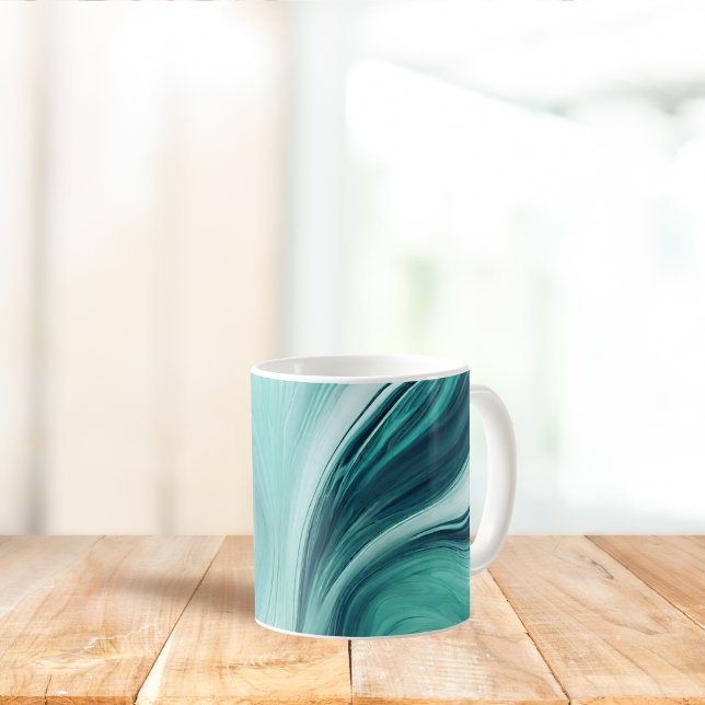 Abstrakter Türkisgrüner Flüssigkeitsguss Kaffeetasse (Von Creator hochgeladen)