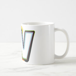 Abstrakter und bunter Buchstabe W Tasse