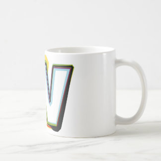 Abstrakter und bunter Buchstabe W Tasse