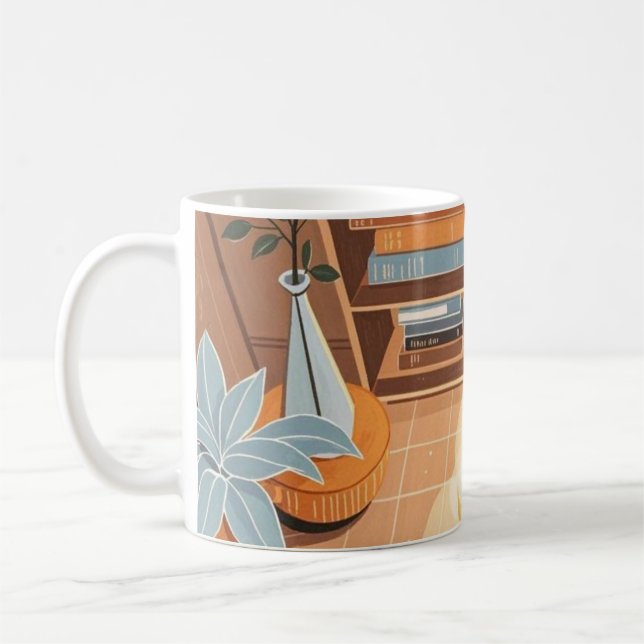 Abstrakter und gemütlicher Boho-Stil Kaffeetasse (Links)