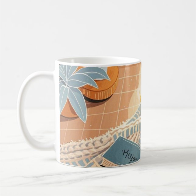 Abstrakter und gemütlicher Boho-Stil Kaffeetasse (Links)