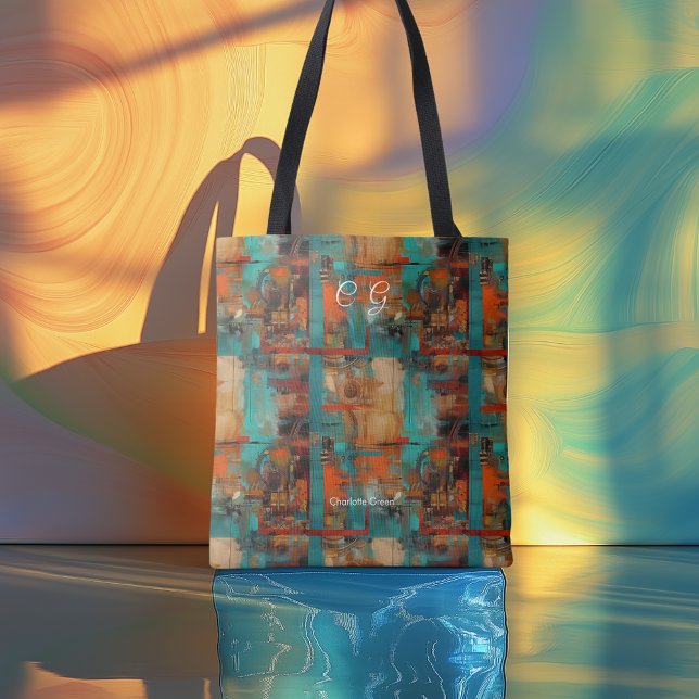 Abstrakter Urban Personalisiert Tote Bag mit Initi (Von Creator hochgeladen)