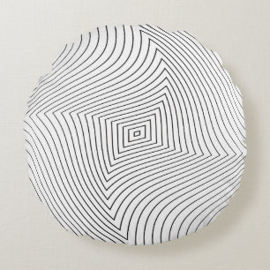 Abstrakter verdrehter Hintergrund. Linien der Vari Rundes Kissen