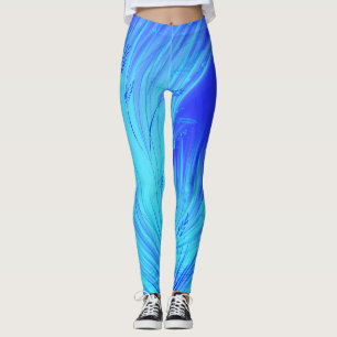 Abstrakter verzauberter Garten Blau Leggings